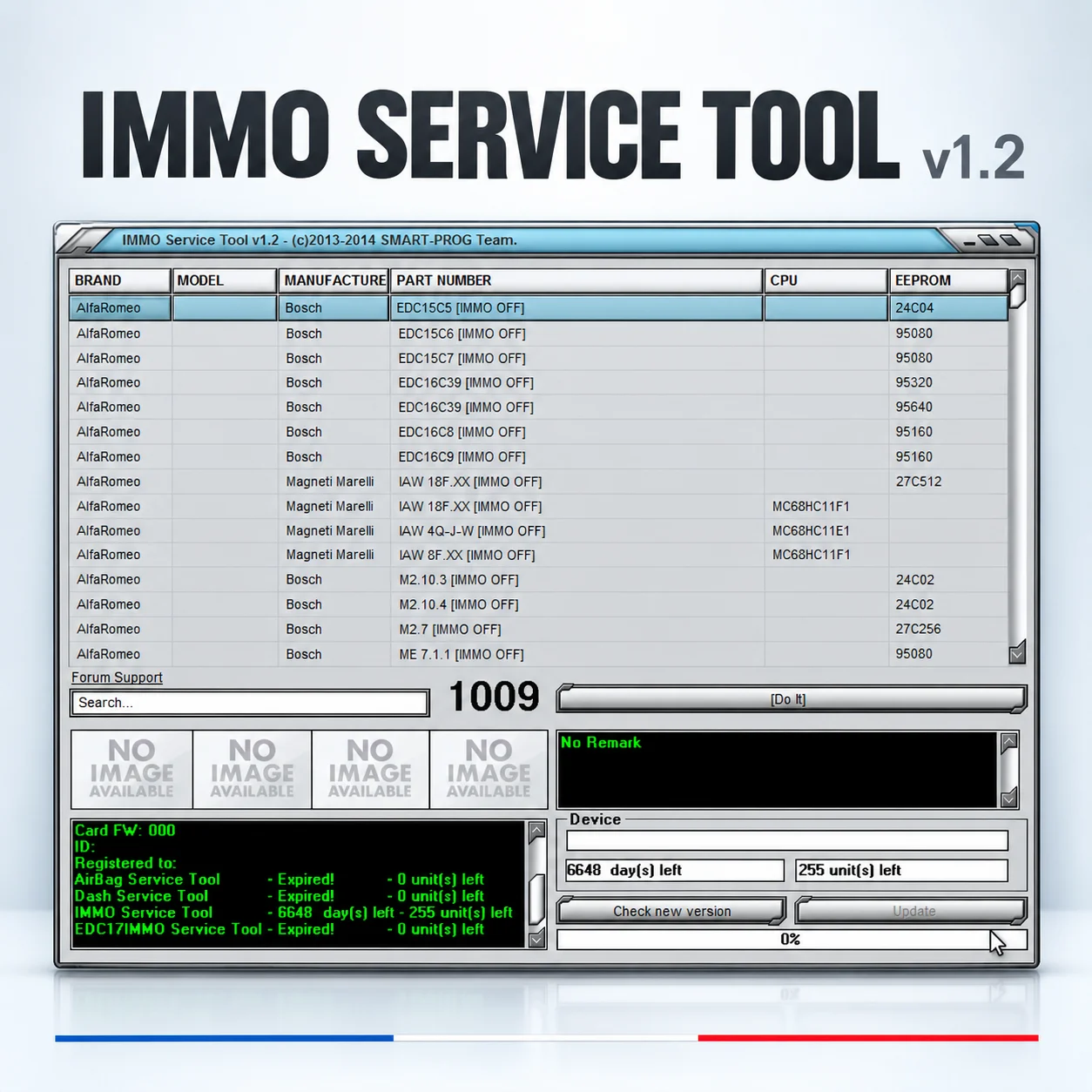 Interface IMMO Service Tool version 1.2